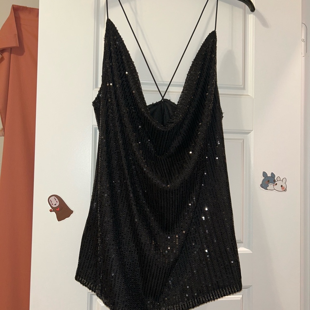 Black Sequin Top